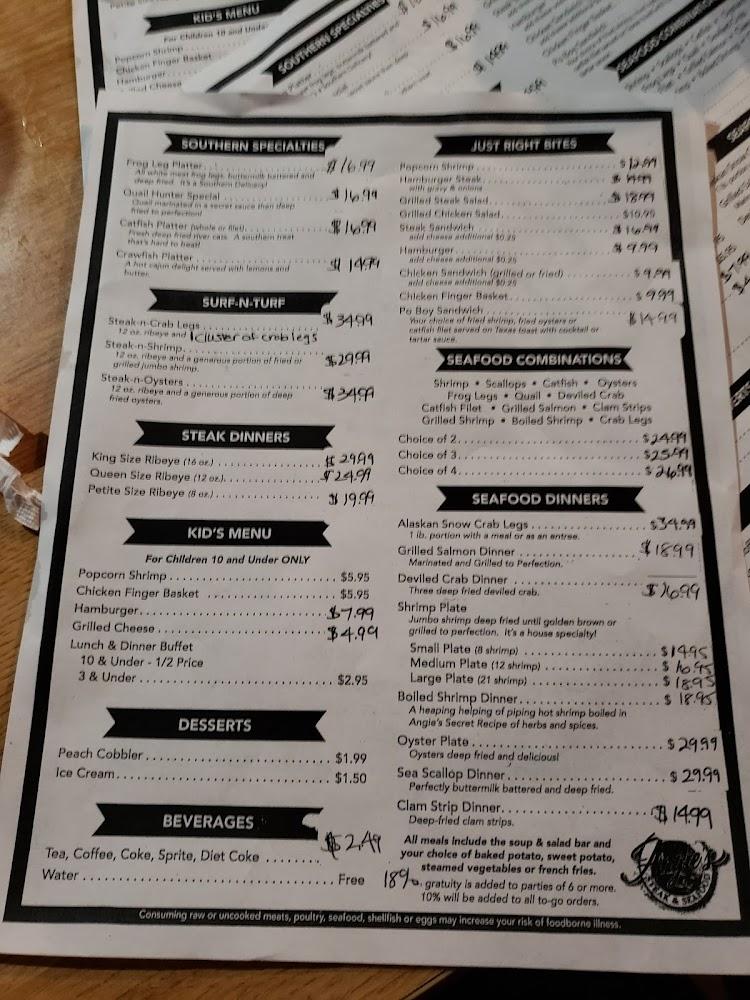Angie's Steak & Seafood Menu image 3